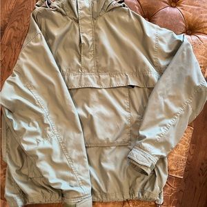 Vintage GAP Green Hooded 1/4 Zip Pullover Rain Jacket Windbreaker Anorak